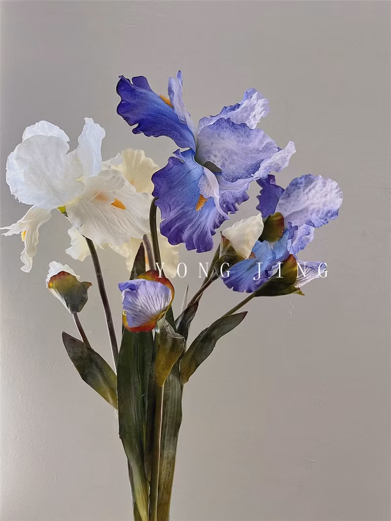 Ja230056 Decorative Fleur-De-Lis High Quality Artificial Flowers Iris Silk Flower Vintage Color for Wedding Home Garden Decoration Gift