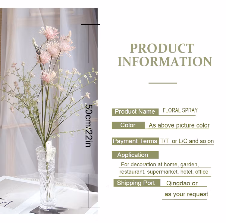 Silk Floral Spray Flower with Steam Forty-Six for Different Holiday Decor Home and Daily Decor