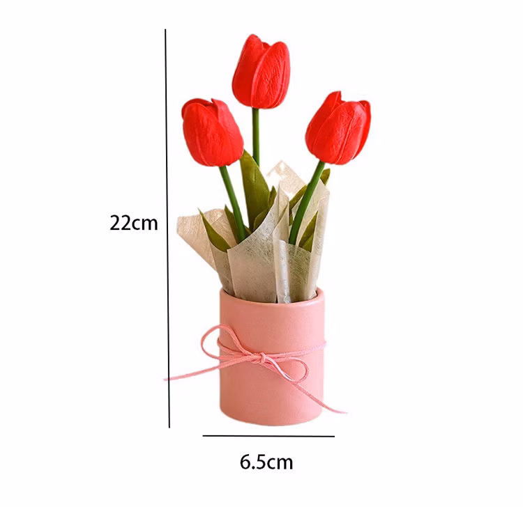 Factory Wholesale Customization Color Valentine′s Day Carnation Tulip Soap Flower PP Plastic Bag Packaging Flower Shop Yellow Preserved Ros