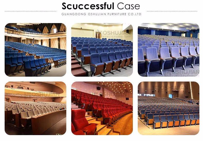 Oshujian Movie Theatre Chair Fabric Cinema Church Folding Customized Home Cinema VIP Seat