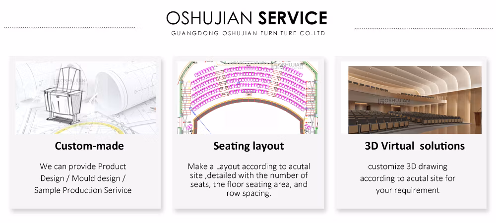 Oshujian Movie Theatre Chair Fabric Cinema Church Folding Customized Home Cinema VIP Seat