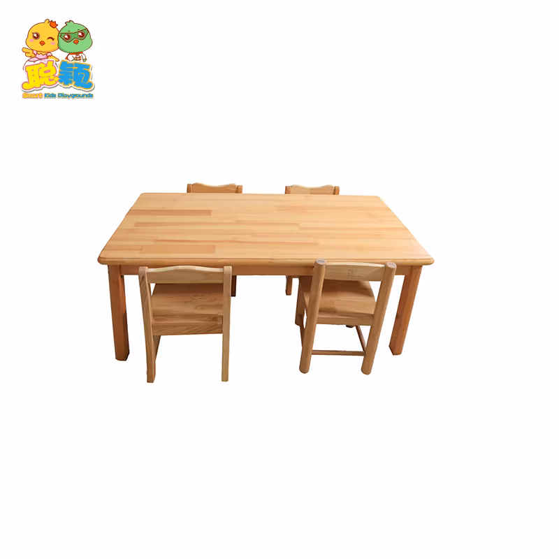 Hot Sales Children Kindergarten Chair, Preschool Classroom Student Study Wooden Chair with Table
