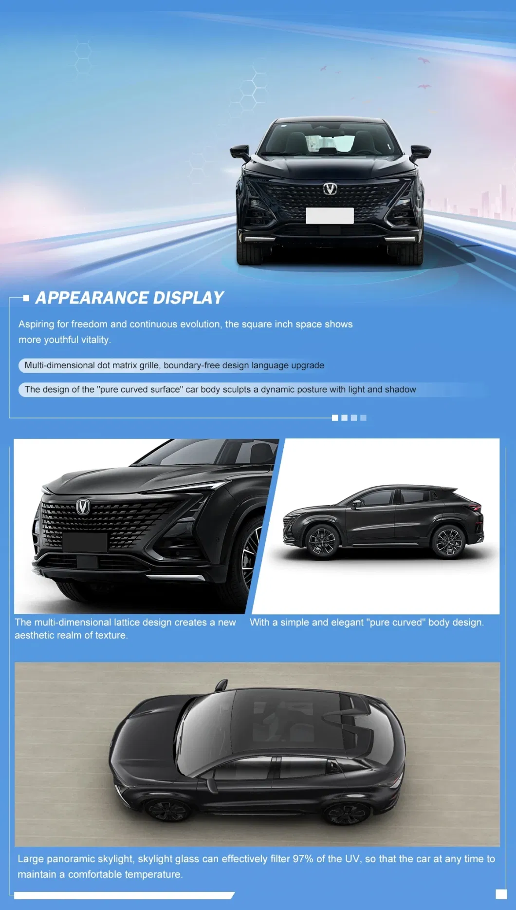 New Cheap Chang′an Uni-T 2023 Second-Generation 1.5t Premium Comfortable Electric Car
