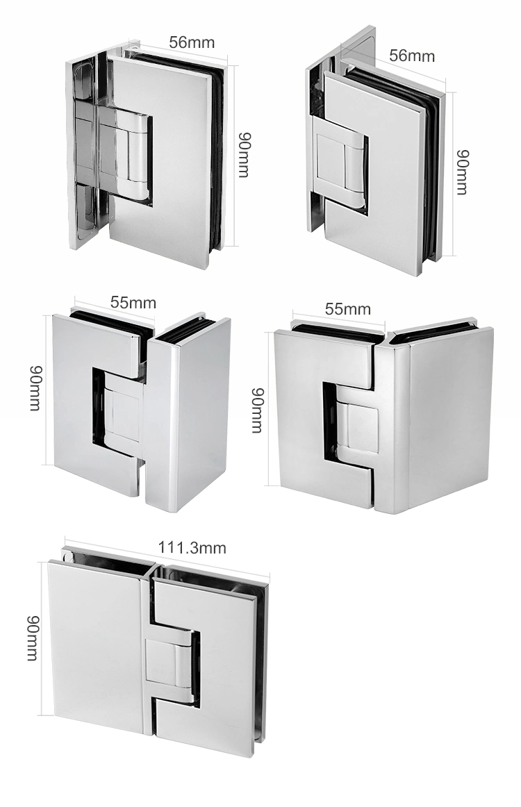 High Quality Glass to Wall 90 Degree Shower Hinge Bathroom Adjustable Door Hinge Gh1501A-L