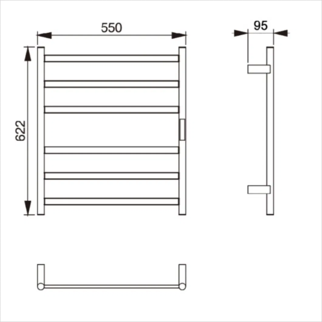 Space-Saving Electric Towel Rack with Vertical Orientation