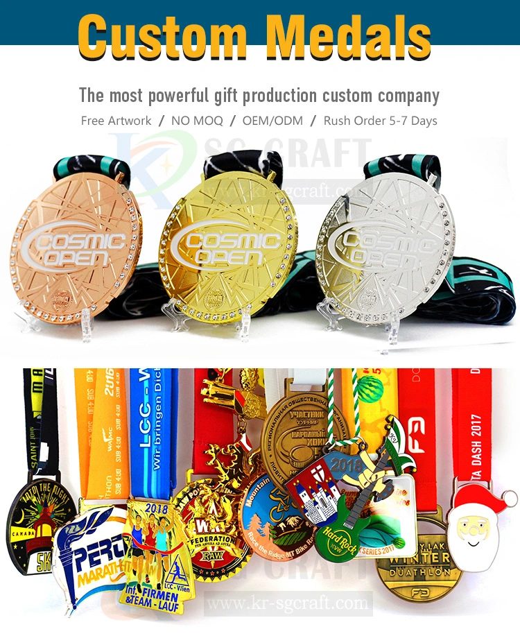 Wholesale Cheap Custom Design Promotion Metal Craft Sport Gold Award Souvenir Medal