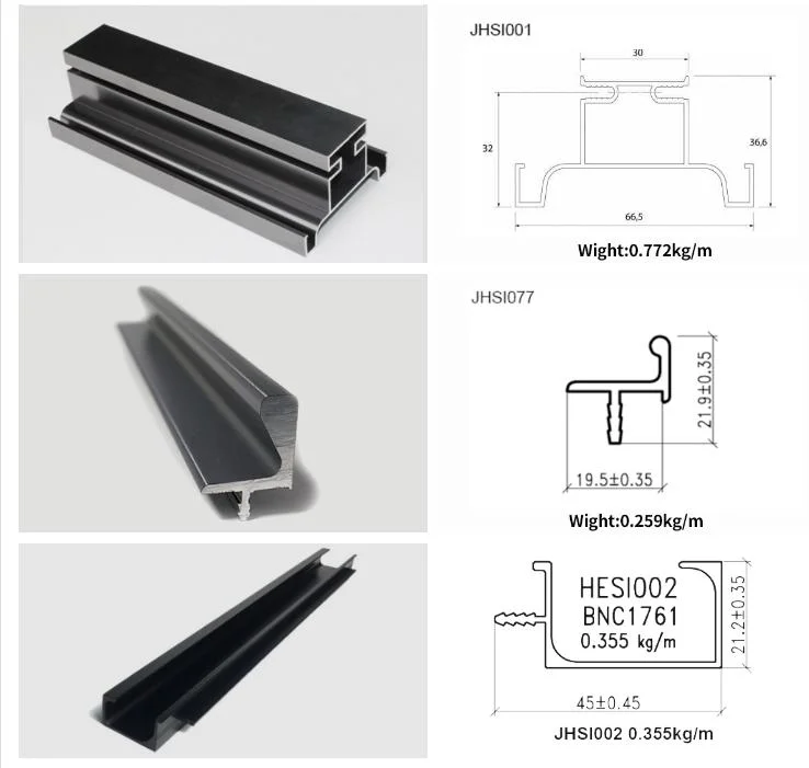 Wooden Grain Exturded Aluminium Construction Building Materials Profiles for House Construsion