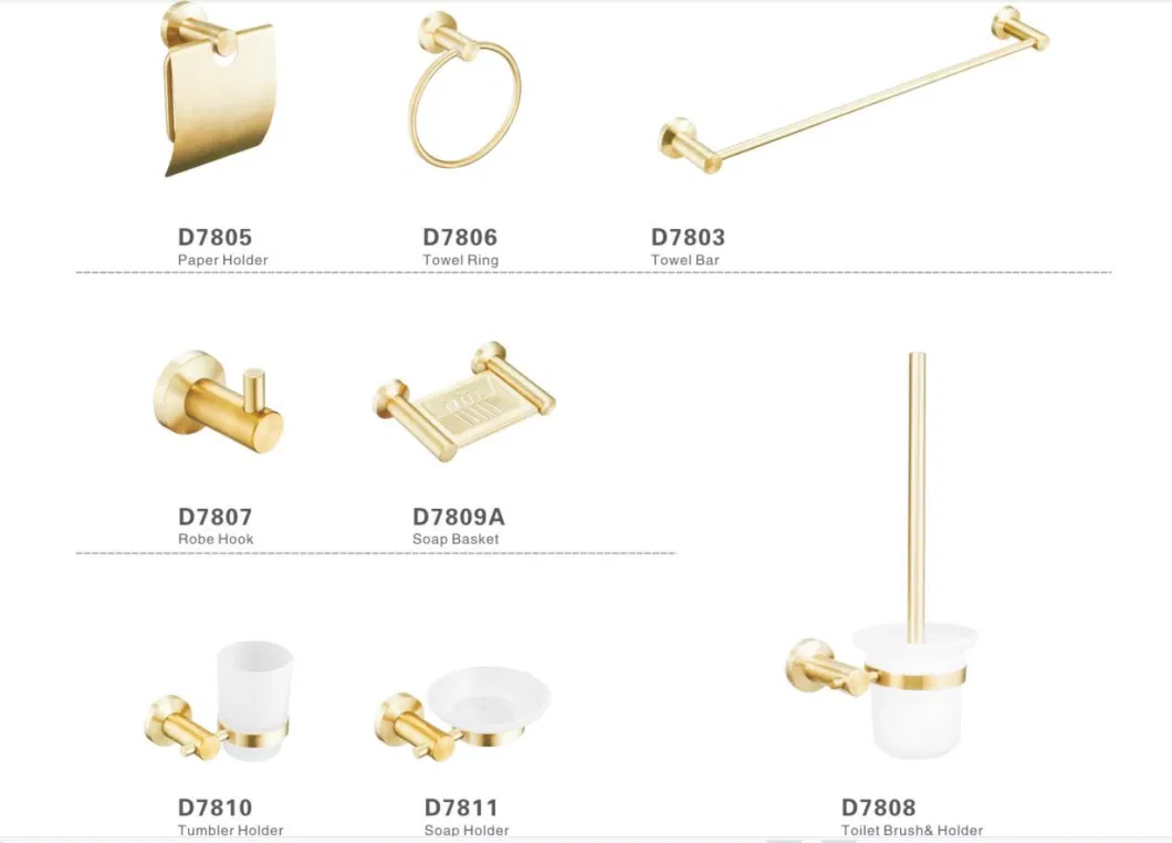 Specialized Bathroom Accessories Gold Plated Chrome Plated Bathroom Hardware Set