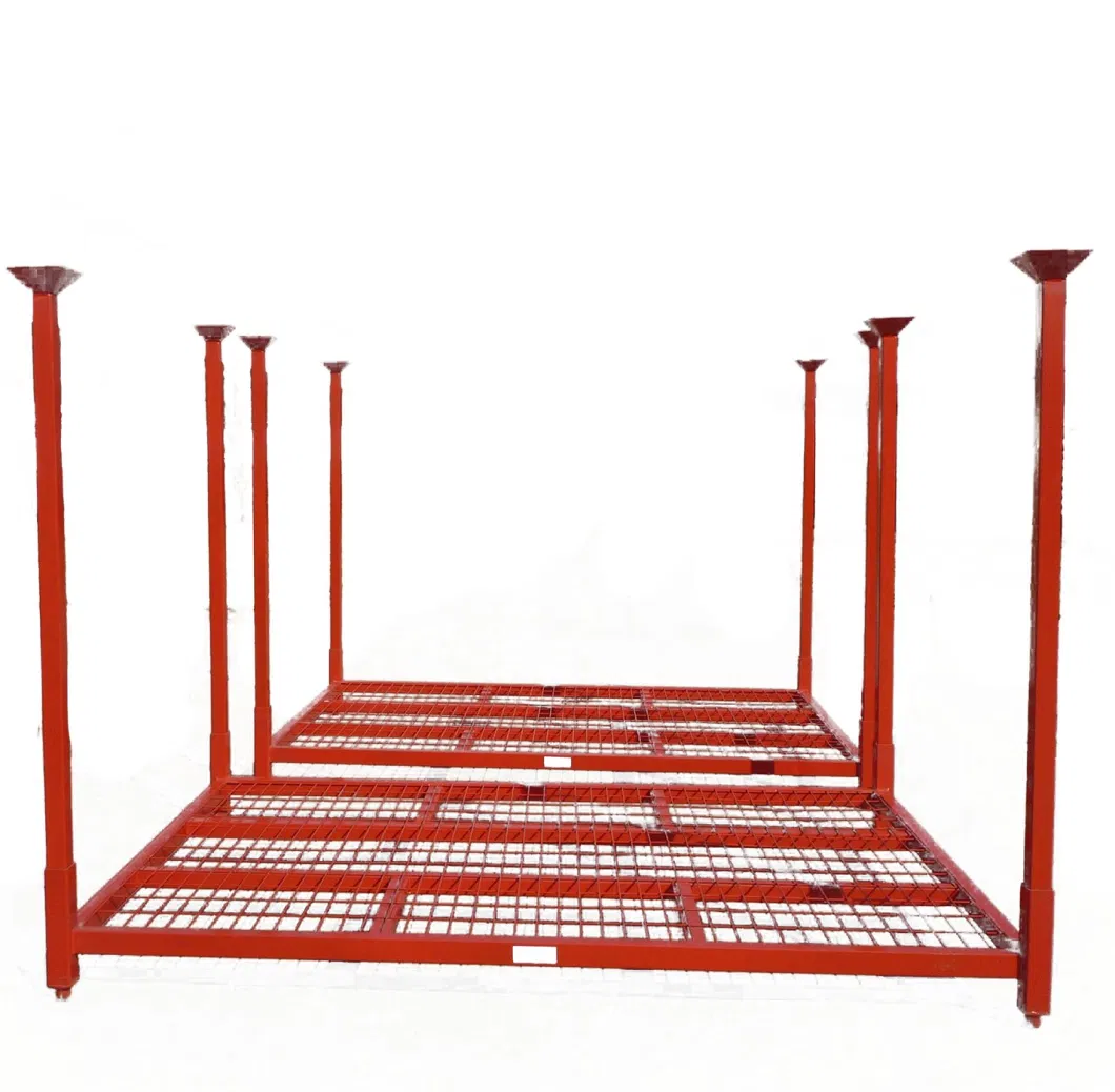 Customized Adjustable Detachable Durable Orange ODM/OEM Commercial Galvanized Post Storage Pallet Truck Tyre Tire Fabric Roll Stack Stacking Rack