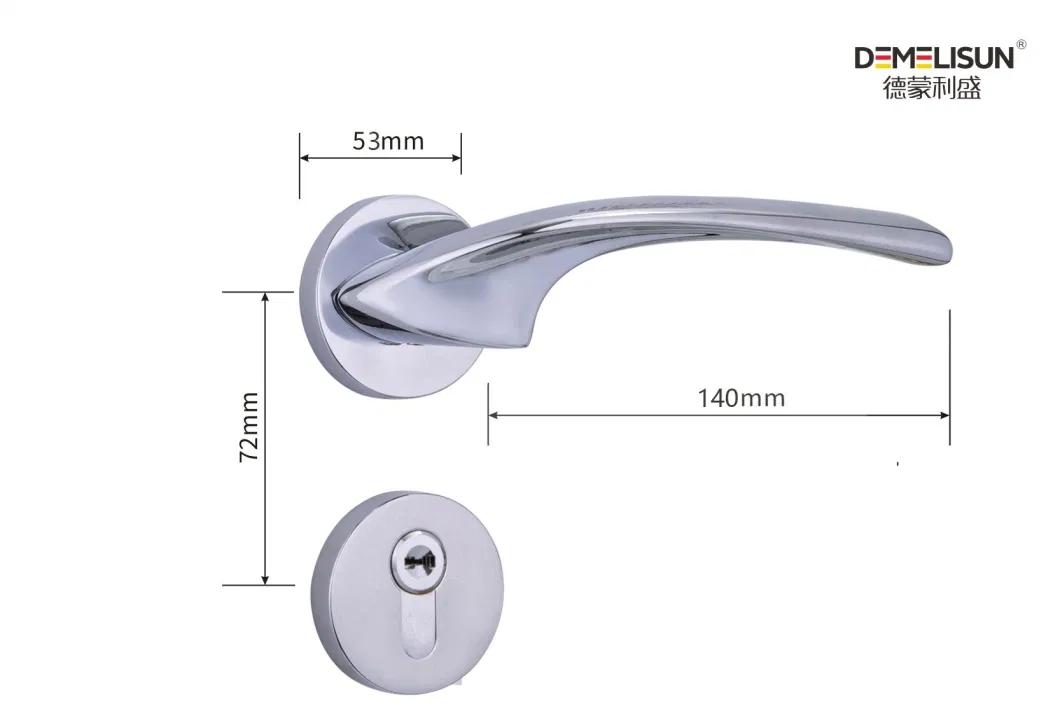 Custom Zinc Alloy Door Handle Safety Door Lever Mortise Lock Handle with Rosette