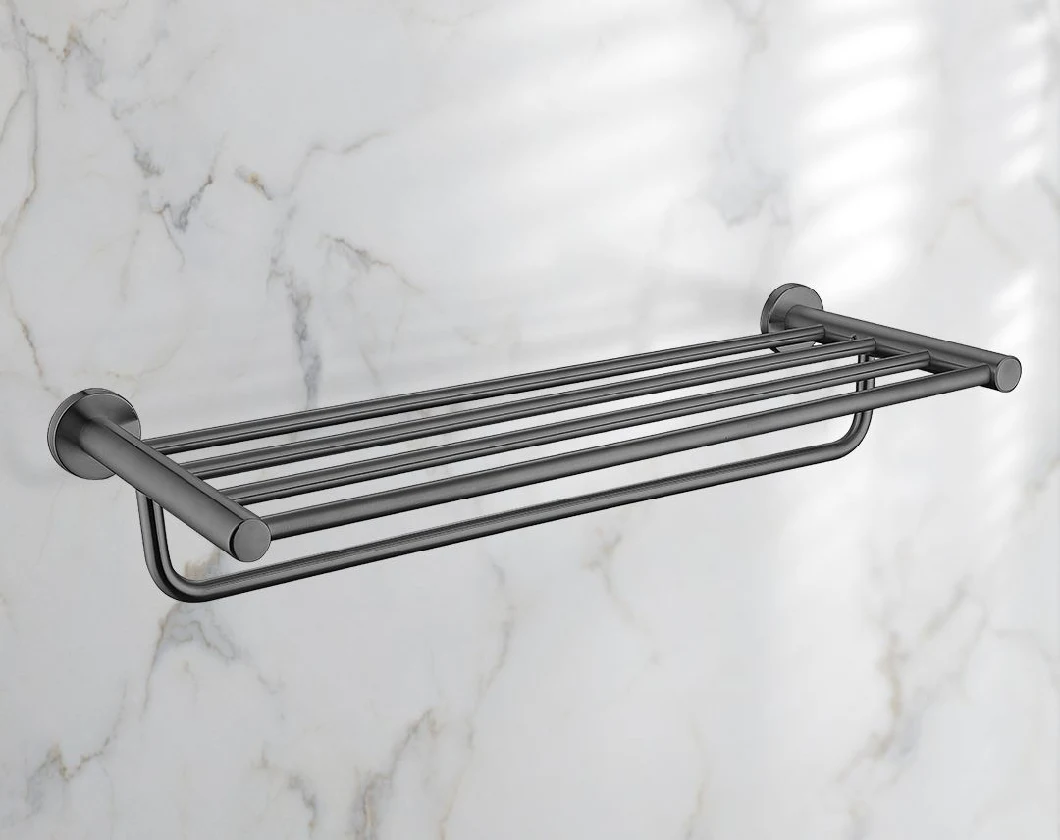 Gun Grey Brushed Stainless Steel Bathroom Towel Rack