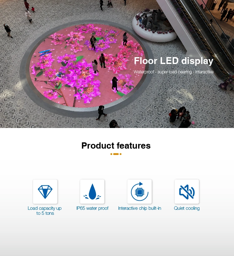 Waterproof P5.2 Floor LED Display Interactive Floor LED Wall Display for Stage Music Concert