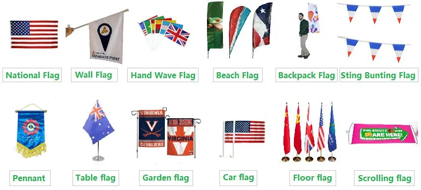 Cheap Outdoor Polyester Printed Advertising Hanging with Plastic Flag Pole Custom Wall Mount Flags