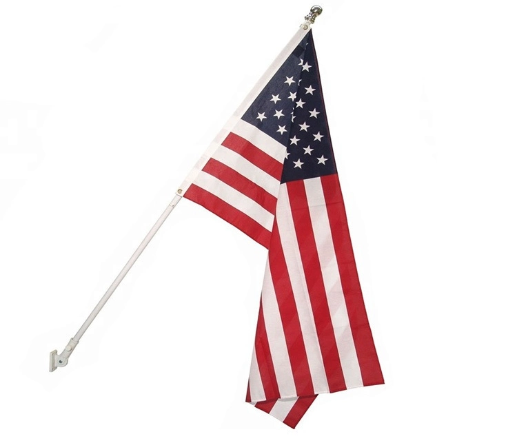 Silver Wall Mount Flagpole Indoor Flagpole Kits Spinning Flag Pole Aluminum Flag Pole American Flag