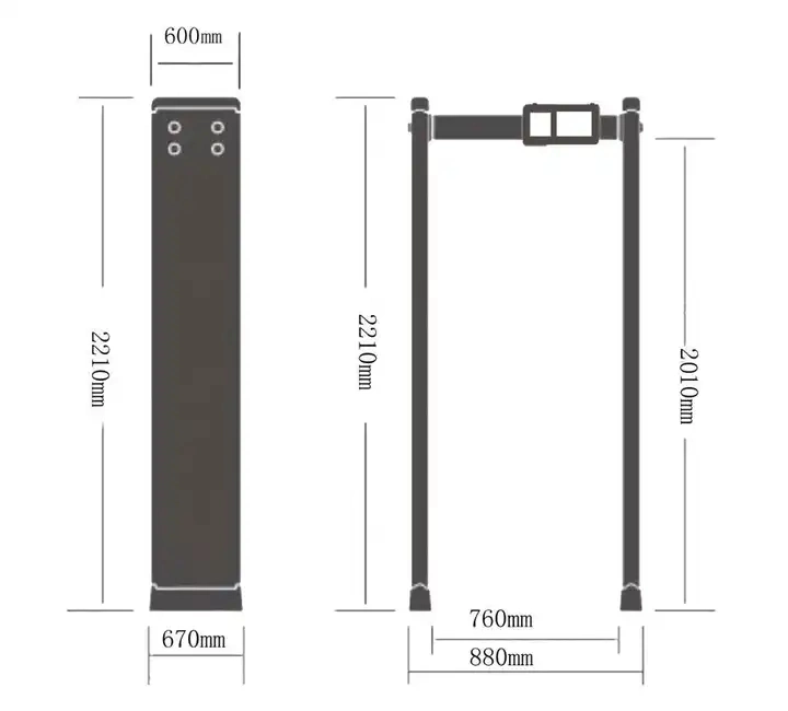 Test Door Walk Through Metal Detector Detecting Gate for Weapons Concealed Contraband