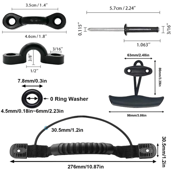 Kayak Deck Rigging with Screws Boat Handles Kayak Deck