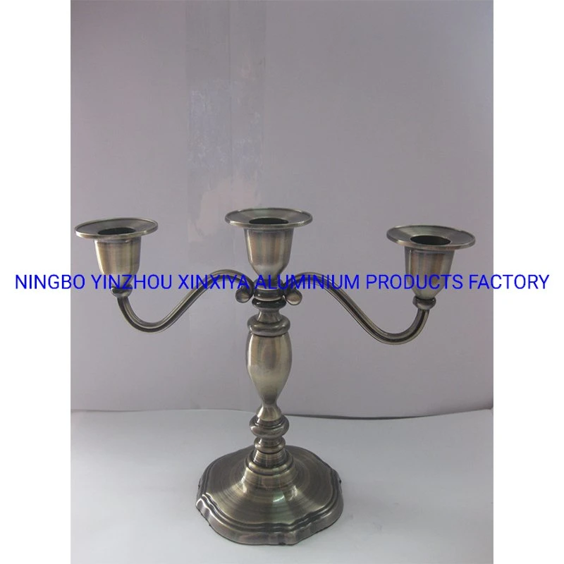 Metal Aluminum Zinc 5 Arms Royal Candle Holder Candelabra Gold Color