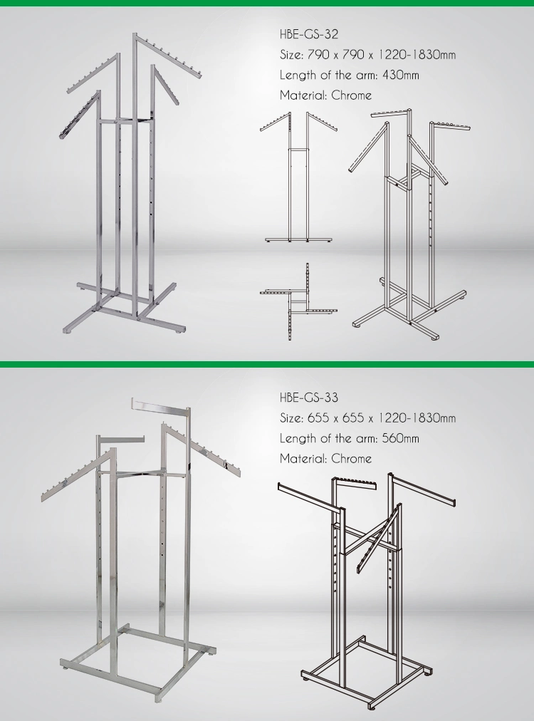 Six Arms Clothes Garment Display Rack Stand