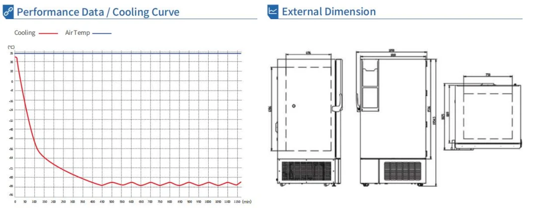 Touch Screen Ultra Low Temperature Freezer for Biological Engineering