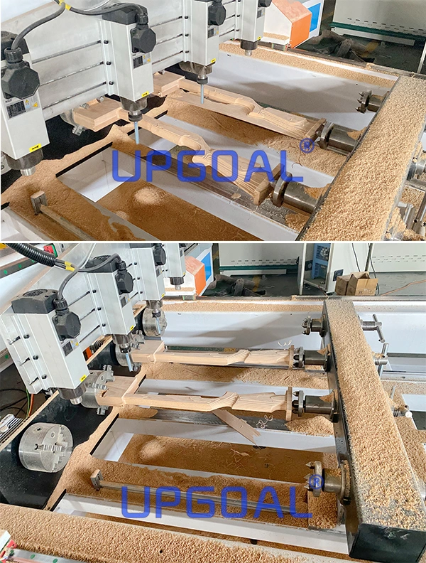 Wood Gun Stock 4 Axis CNC Engraving Machine with 4 Heads 1500*2500mm