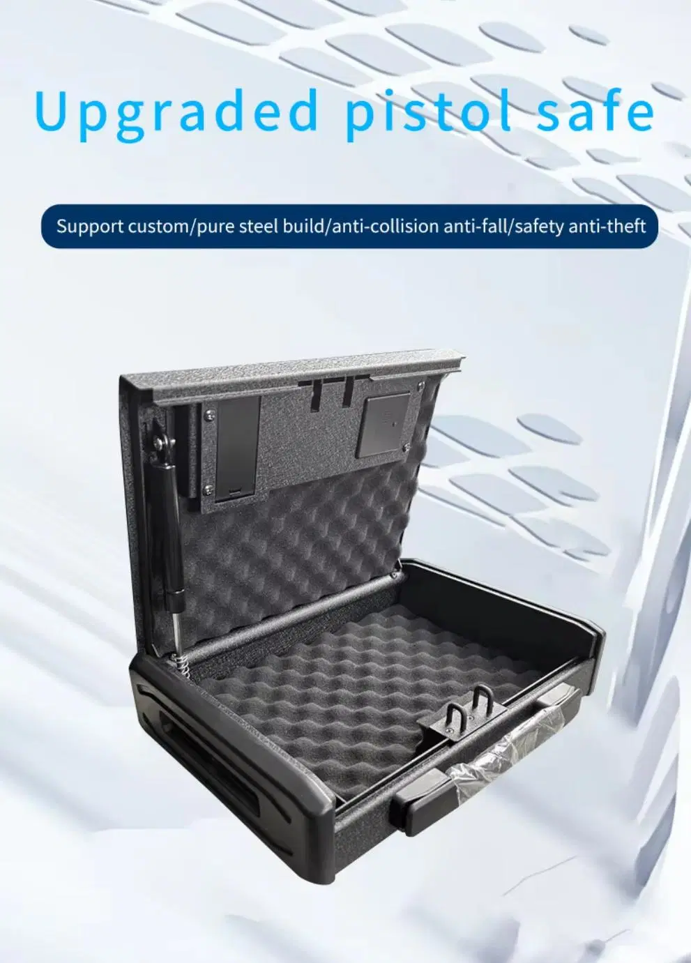 2024 New Product Gun Safe Box Hot Portable Gun Safe Box Jewelry Cash Insurance Box Car Home Fingerprint Keys