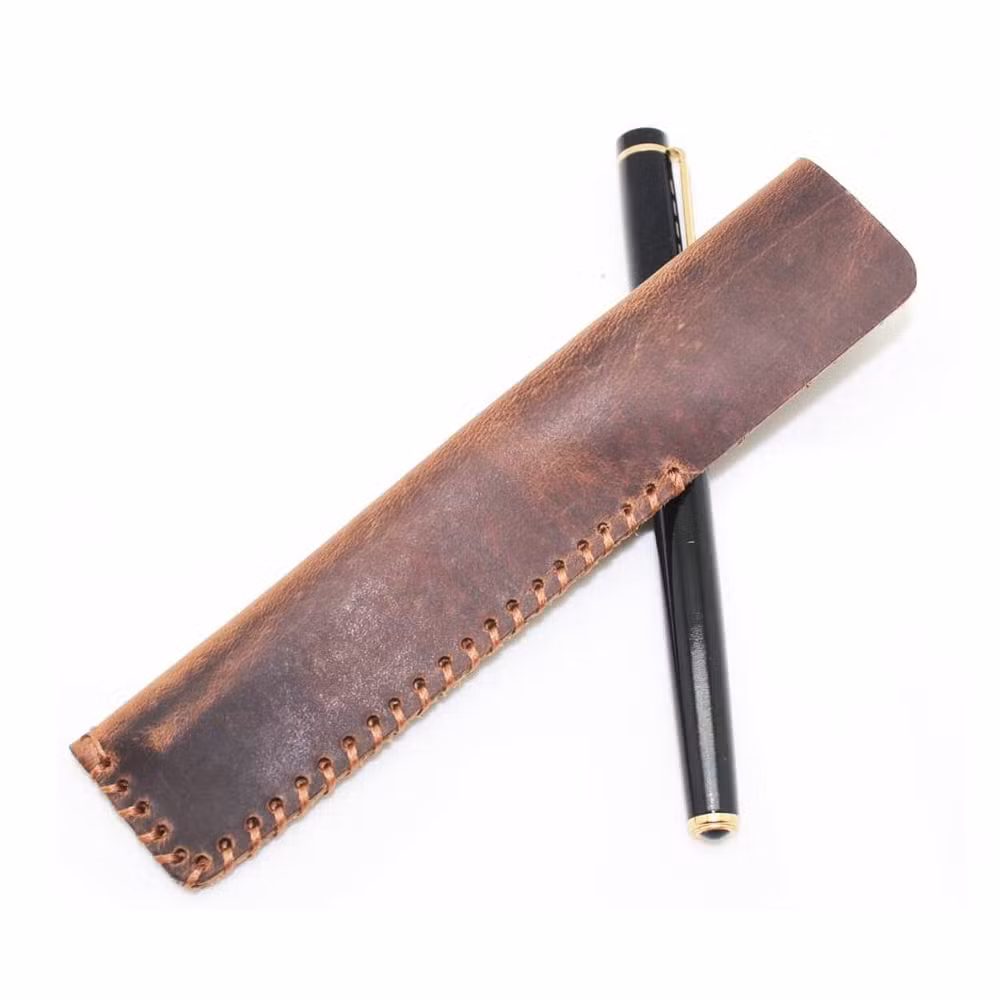 Cost-Effective Promotional High Quality Pens Sleeve Gift Black Leather Pouch for Pen