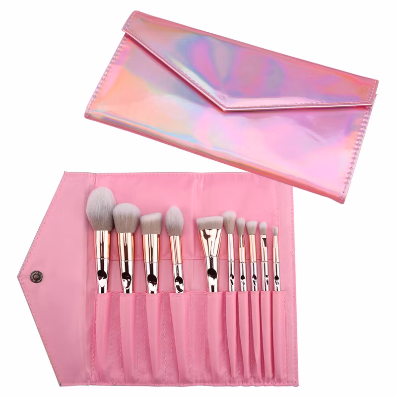 Holographic PU Makeup Brush Bag Cosmetic Travel Pen Pencil Case Zipper Pouch