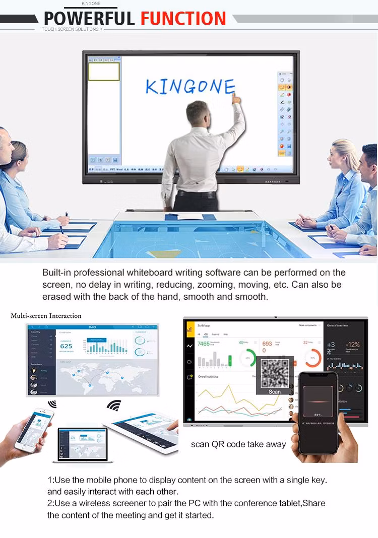 Factory 55 to 98 Inch Touch Screen Interactive Whiteboard for School