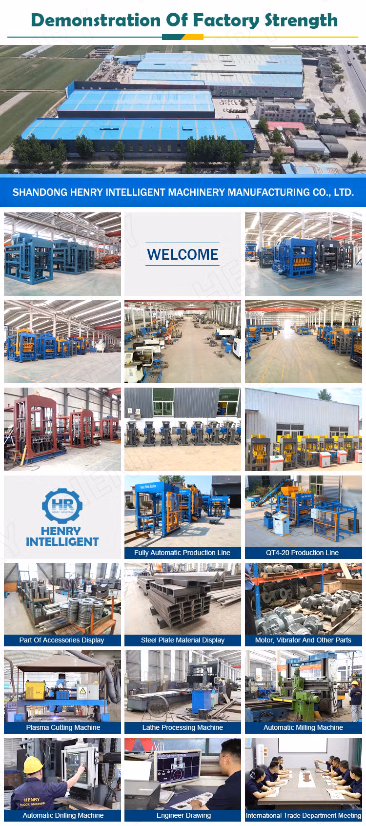 Concrete Hollow Cement Paver Qt 4-20 Block Machine Fully Automatic Big Capacity