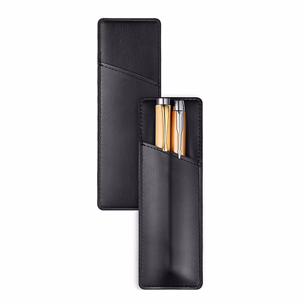 Cost-Effective Promotional High Quality Pens Sleeve Gift Black Leather Pouch for Pen