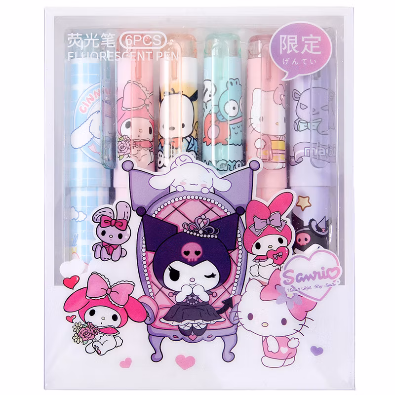 Cartoon Little Girl Highlighter Multi-Color Ledger Colored Pen