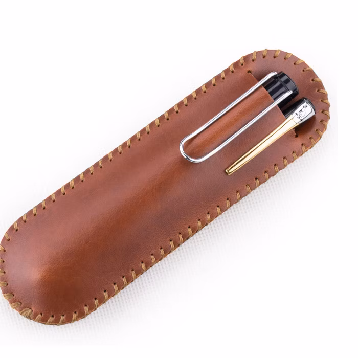 Cost-Effective Promotional High Quality Pens Sleeve Gift Black Leather Pouch for Pen