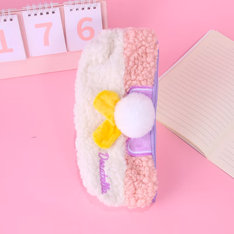 Large Capacity Travel Stationery Pen Storage Bag Student Cute Plush Pencil Pouch