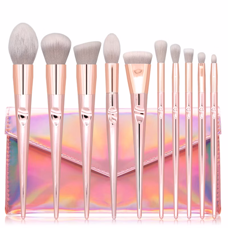 Holographic PU Makeup Brush Bag Cosmetic Travel Pen Pencil Case Zipper Pouch