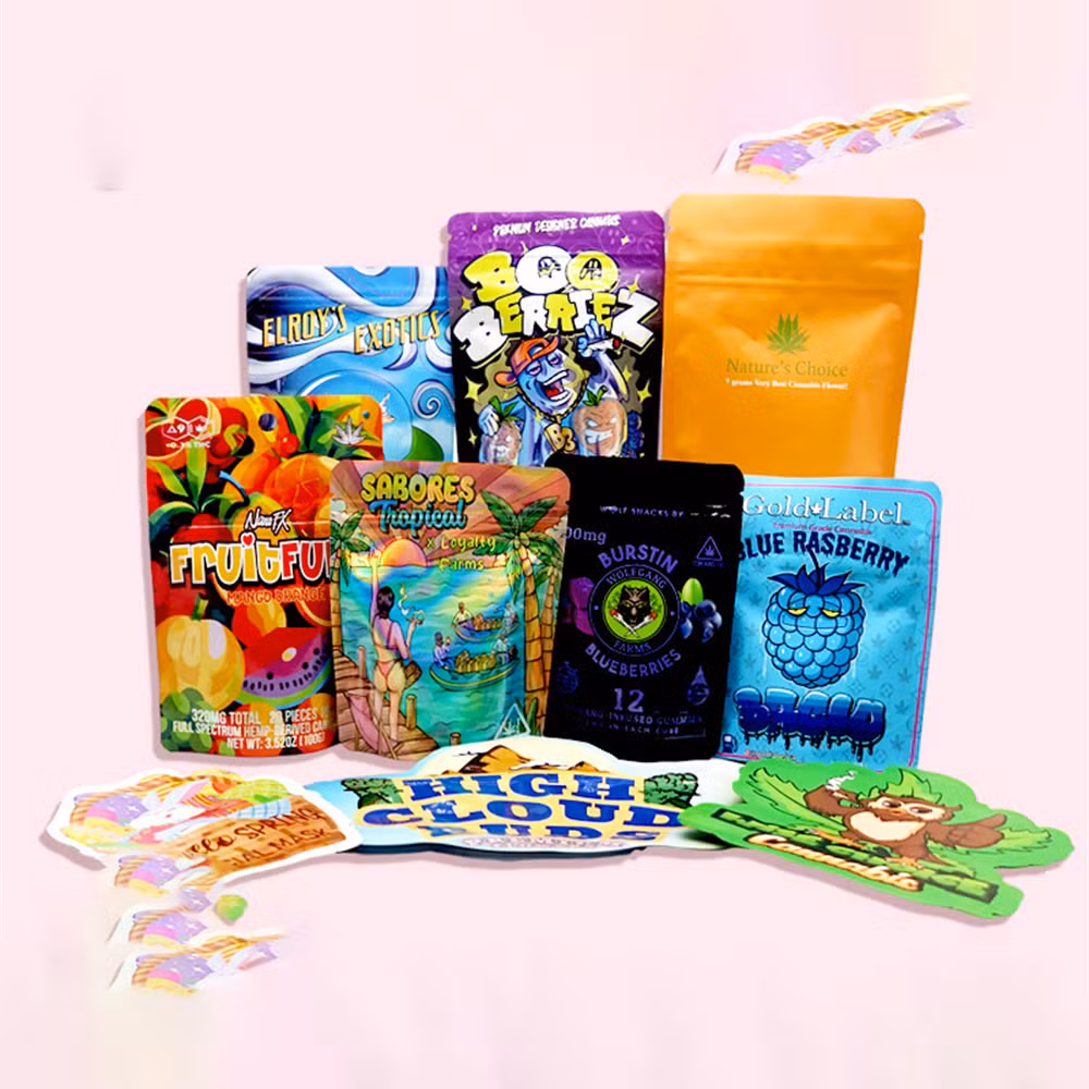 Custom Customized Customizable Design Shape Printed Seal Foil Smell Proof 3.5g 7g 14G 28g Gram Candy Mylar Bag for Cartridge Pen Disposable Food Storage
