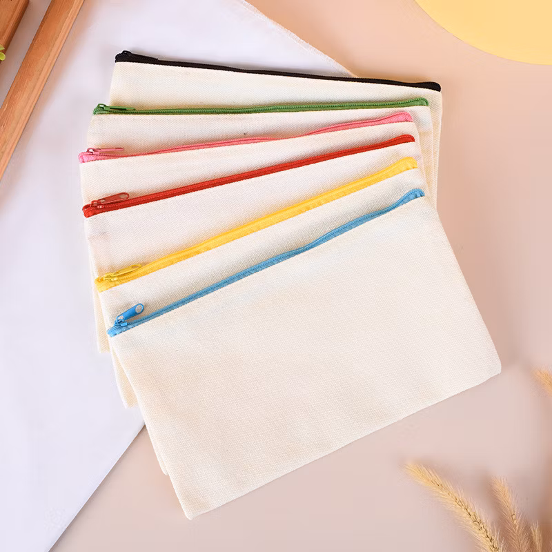 Blank Canvas Zipper Bag Canvas Makeup Bag Zipper Canvas Bag Pen Bag