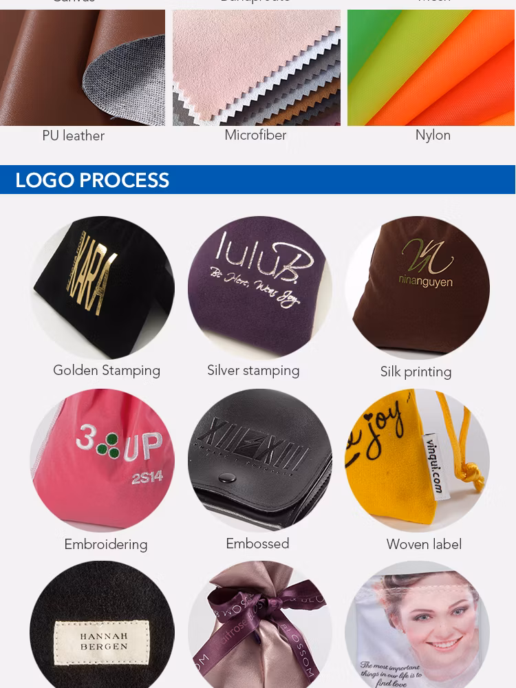 Custom Velvet Drawstring Pen Bag Pouches with Gold Foil Hot Stamping