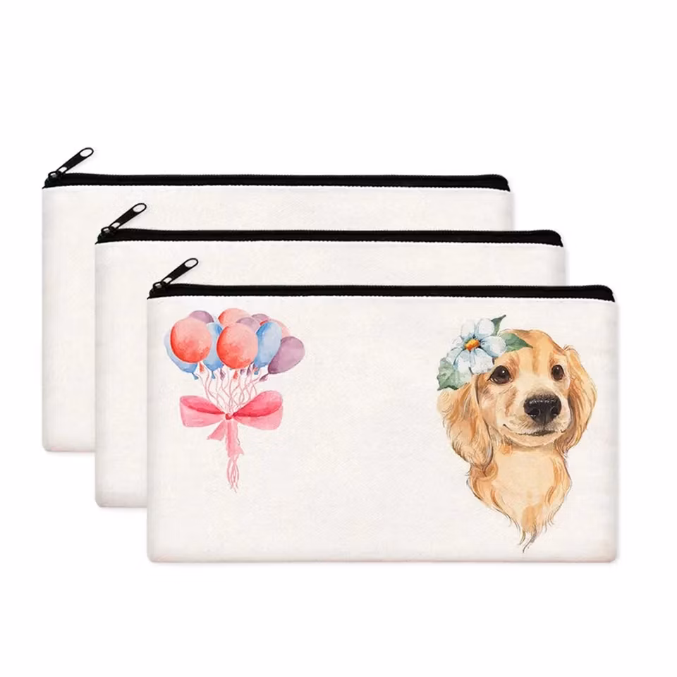 Free Shipping′s Items Blank Canvas Cosmetic Zipper Bag Customized Canvas Pen Pencil