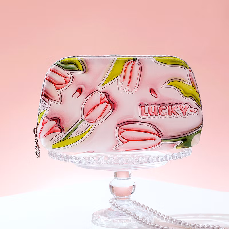 Fashion TPU Travel Business Cosmetic Bag Make up Bag Portable Toiletry Bag for Girl