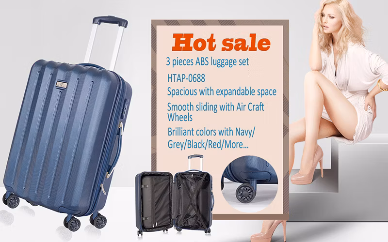 Fancy Blue Black Navy Gold Color Trolley Travel Luggage Case