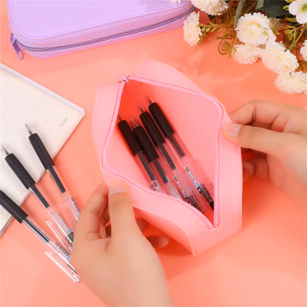 China Manufacturer Wholesale School Stationery Candy Color Kids Bag Clear Pencil Case