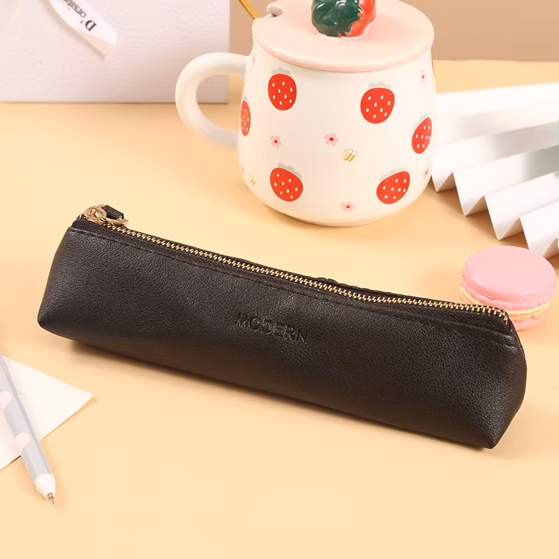 Mini Solid Color PU Fabric Pencil Case Elementary School Stationery Bag Candy-Colored Wholesome Pencil Storage Bag