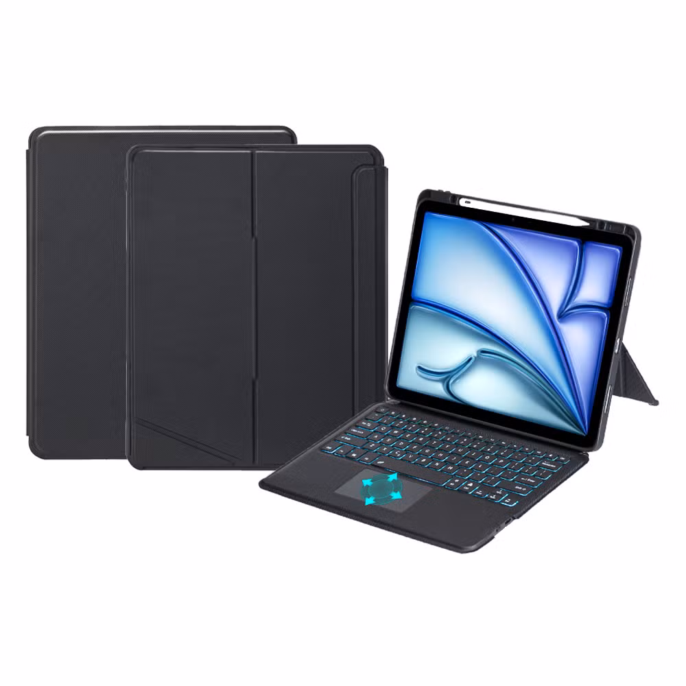 2-in-1 Integrated Keyboard Tablet Case for iPad Air 11 2024 M2 Multiple Standing Angles