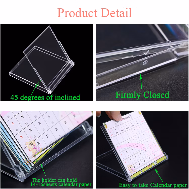 3.5inch Desk Calender Holder Acrylic Planner Photo Frame Standing CD Calendar Case