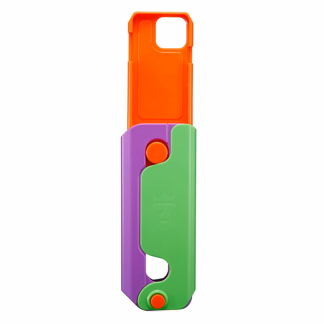for iPhone 15 Plus Case Giant Carrot Knife ABS Phone Cover Stress Relieving Toy - Sky Blue+White