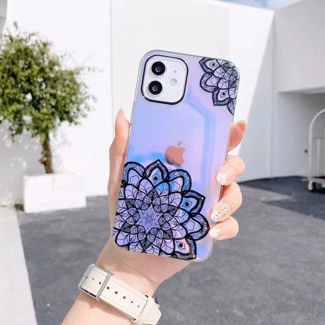 Flower Design Mandala Gradient Color Mobile Accessories Case Cheap Price Girl Phone Case Modern Phone Cases Wildflower Phone Case for Phone 7-13 PRO Max