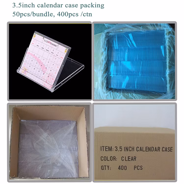 3.5inch Desk Calender Holder Acrylic Planner Photo Frame Standing CD Calendar Case