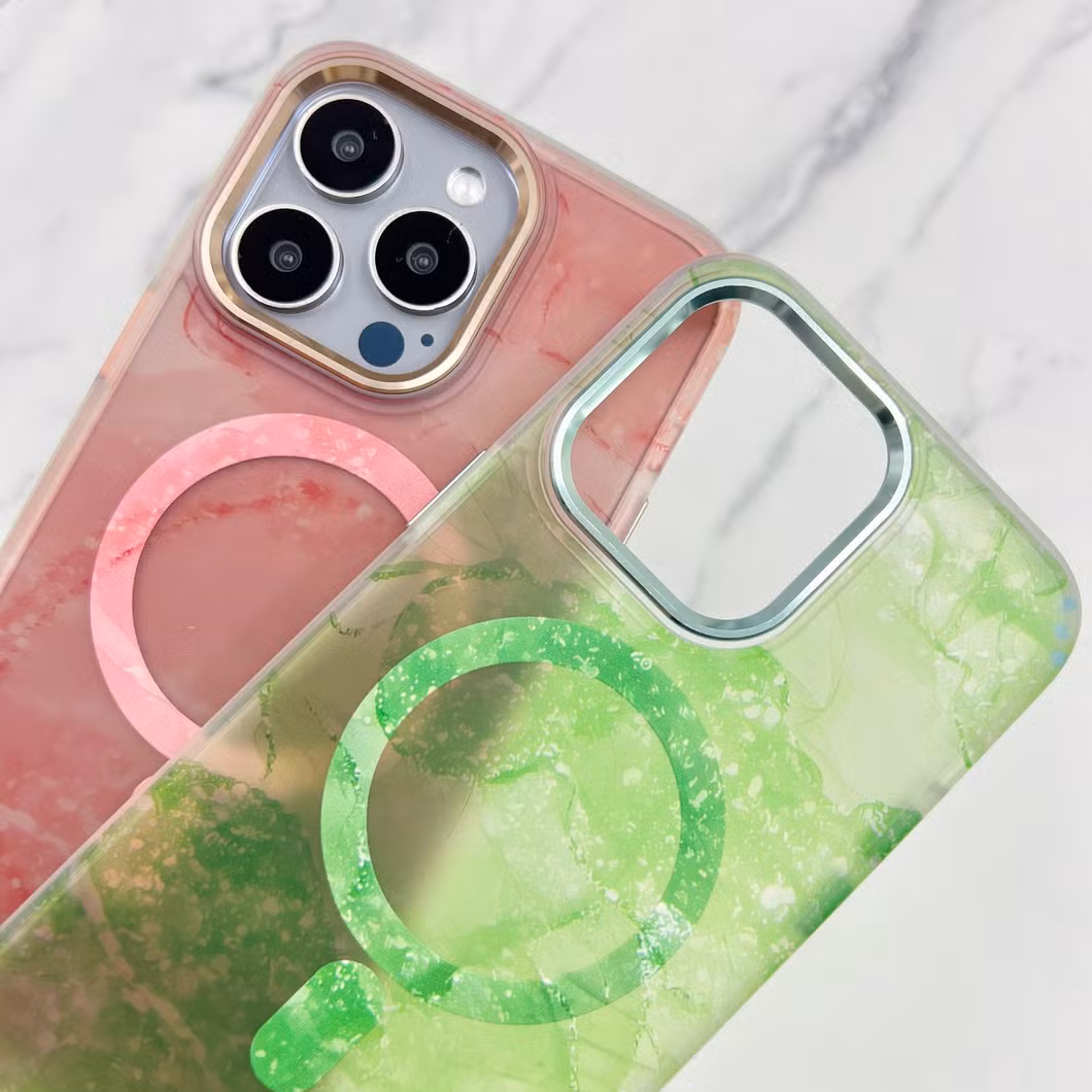 Purple 3 in 1 Magnetic Phone Case for iPhone 15 PRO Max 14 13 12 11 PRO Metal Lens Wireless Charging Transparent PC Back Cover