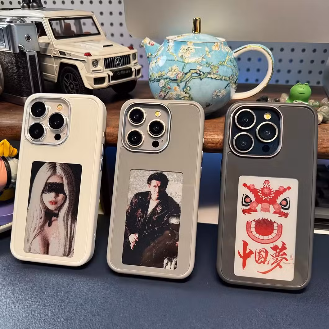New Designer NFC Smart E Ink Screen Display Mobile Phone Case Cover for Phone 15 PRO Max - DIY Cases for Phone 14/13