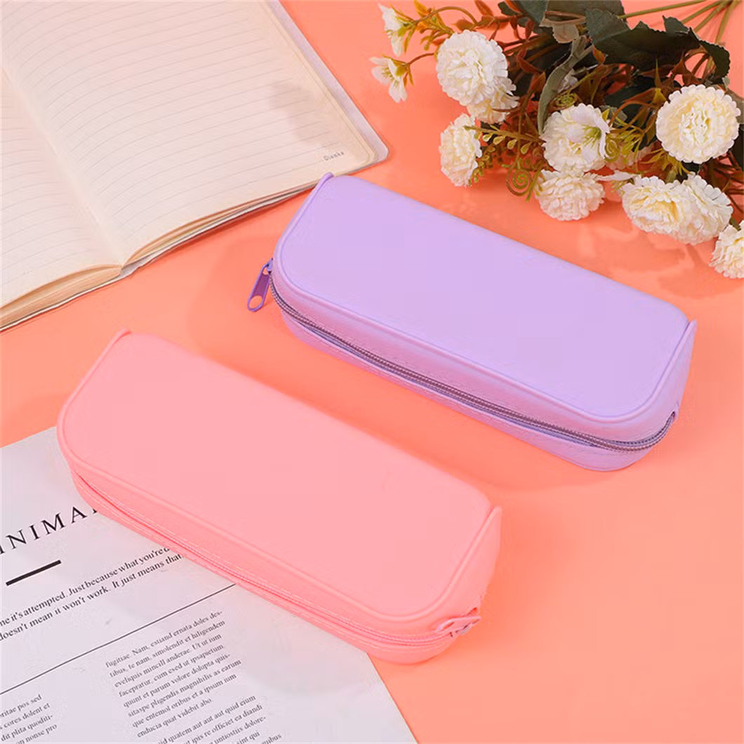 China Manufacturer Wholesale School Stationery Candy Color Kids Bag Clear Pencil Case